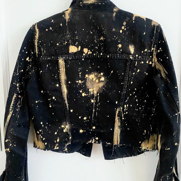 Cropped Black Denim Jacket - Picture 2 of 2